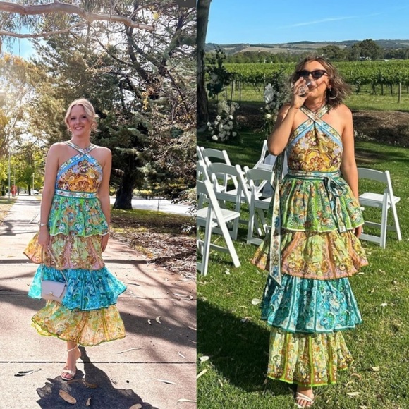 Alemais Dreamer Floral-Print Linen Halterneck Dress - Picture 8 of 17